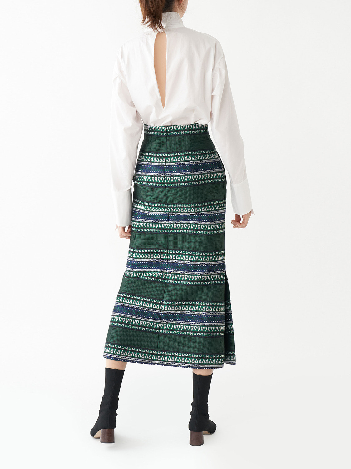 Ethnic Pattern Jacquard Trapeze Skirt