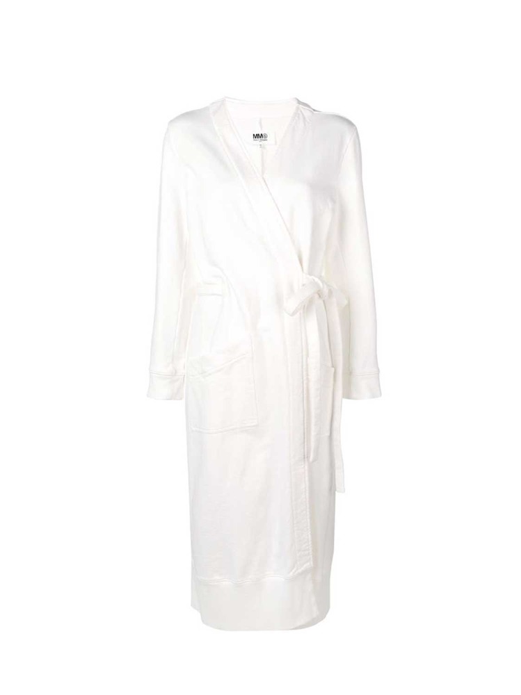 OFF WHITE BELTED GOWN LONG DRESS  MM6 오프 화이트 벨티드 가운 롱 드레스 - 아데쿠베