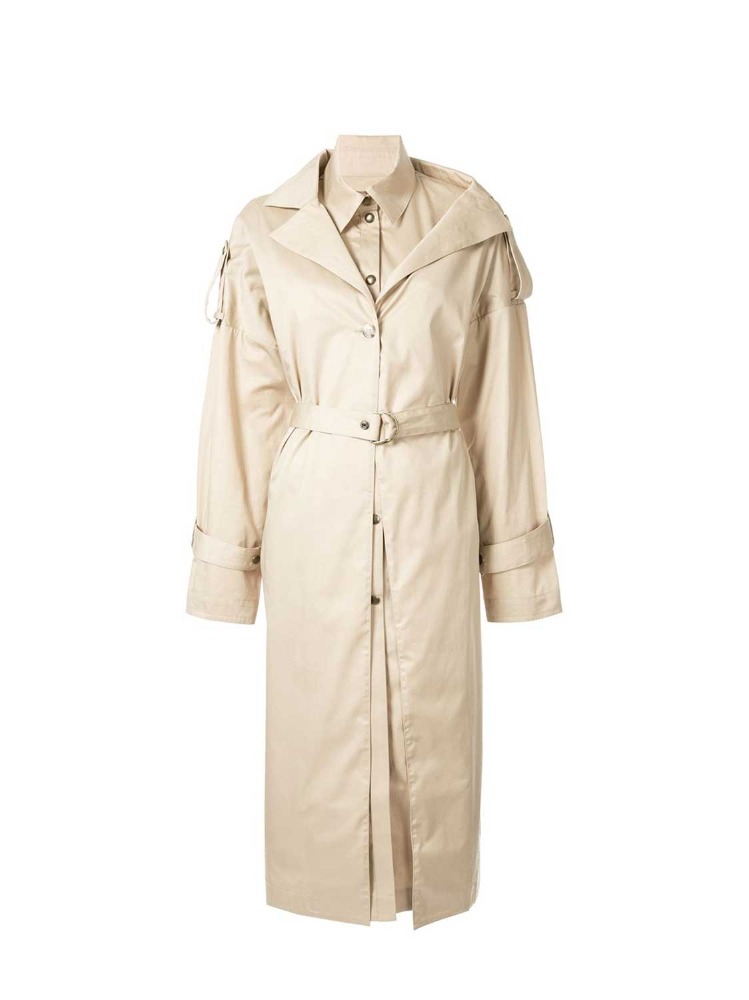 BEIGE OFF-ABLE TRENCH COAT  보야로브스카야 베이지 오프-에이블 트렌치 코트 - 아데쿠베