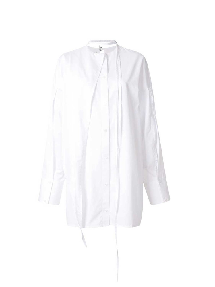 WHITE ASYMMETRICAL SHIRT  보야로브스카야 화이트 비대칭 셔츠 - 아데쿠베