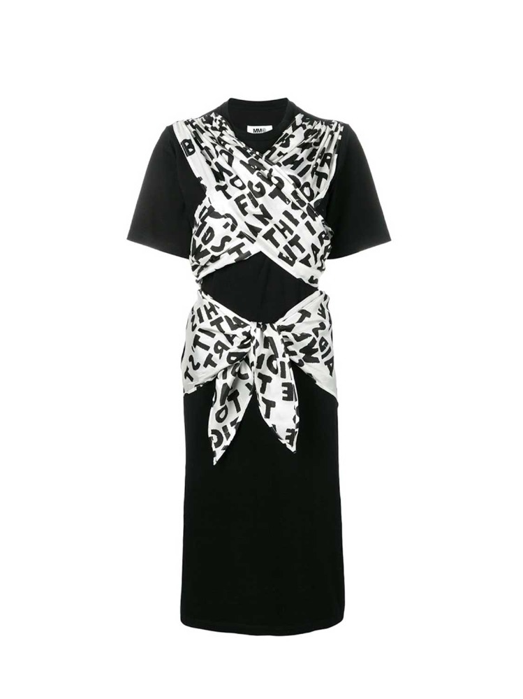 MM6 에이즈 캠페인 스카프 드레스  BLACK AIDS CAMPAIGN DRESS WITH SCARF - 아데쿠베