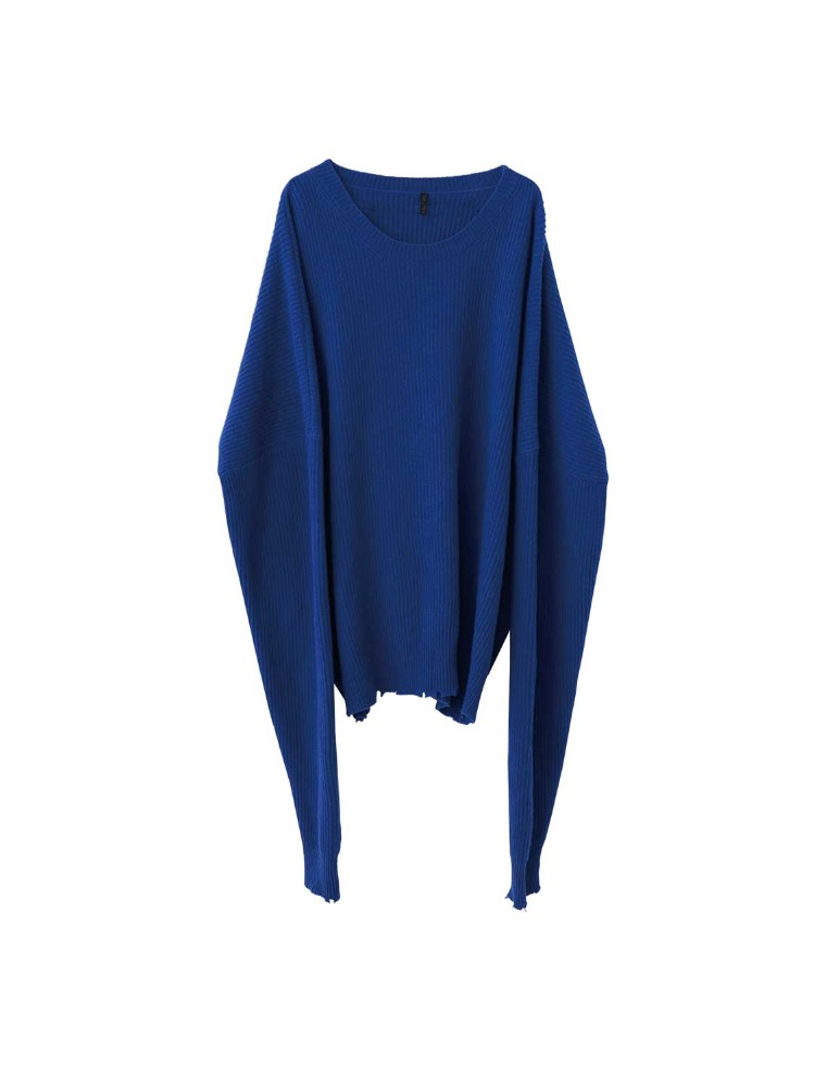 BLUE RIB BOILED OVERSIZED DRESS  언래블 프로젝트 블루 립 보일드 오버사이즈 드레스 - 아데쿠베