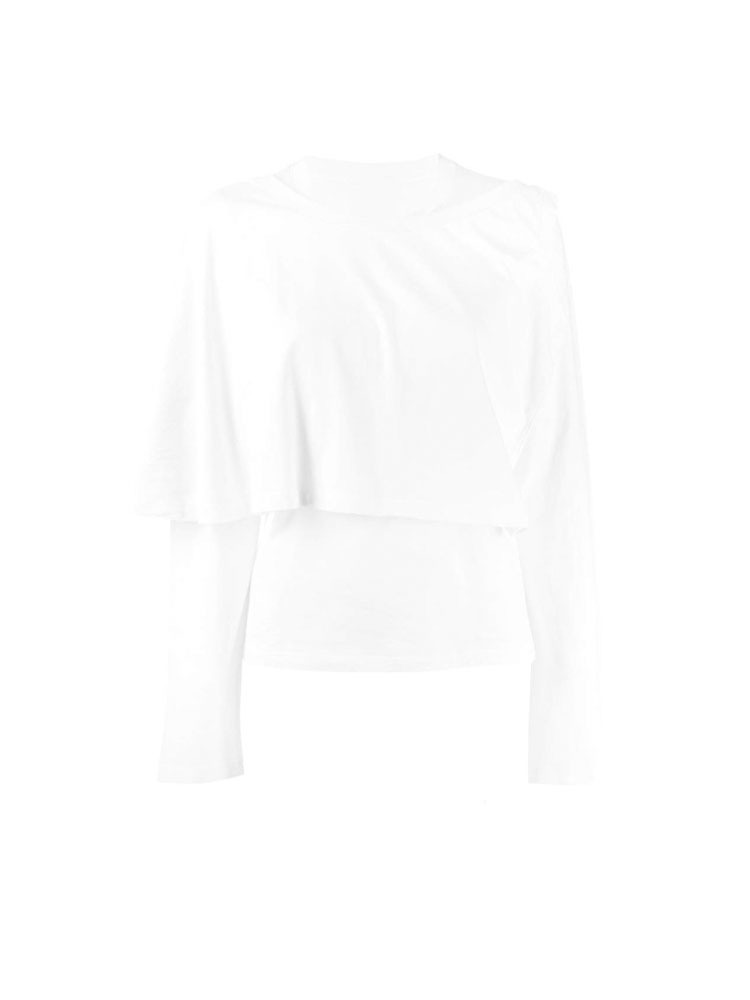 MM6 레이어드 코튼 티셔츠  WHITE LAYERING COTTON T-SHIRT - 아데쿠베