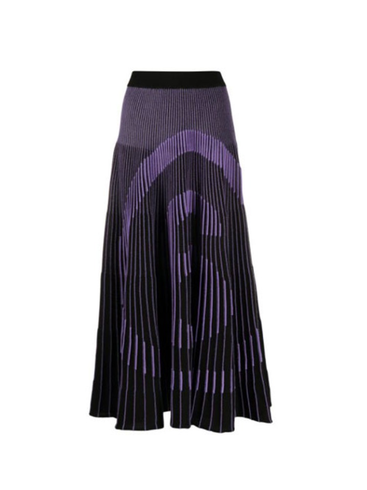 NUMBER KNITTED PLEATED SKIRT MM6 넘버 니트 플리츠 스커트 - 아데쿠베