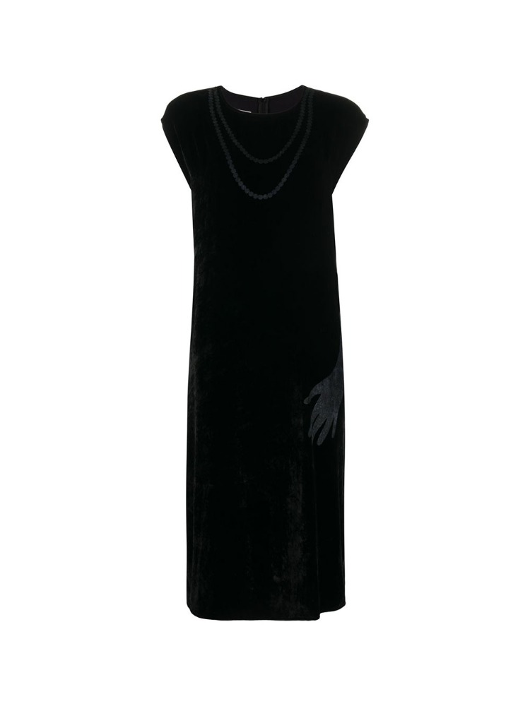 BLACK VELVET SLEEVELESS DRESS  MM6 블랙 벨벳 슬리브리스 드레스 - 아데쿠베