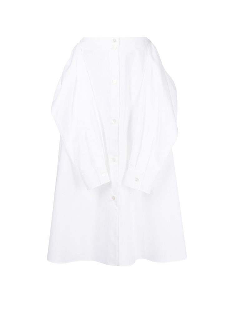 WHITE POPLIN SHIRT SKIRT  MM6 화이트 포플린 셔츠 스커트 - 아데쿠베