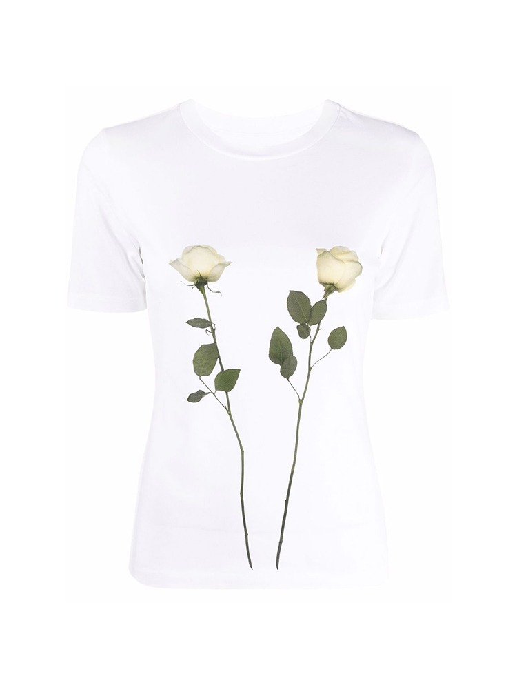 WHITE COTTON T-SHIRT  MM6 화이트 코튼 티셔츠 - 아데쿠베