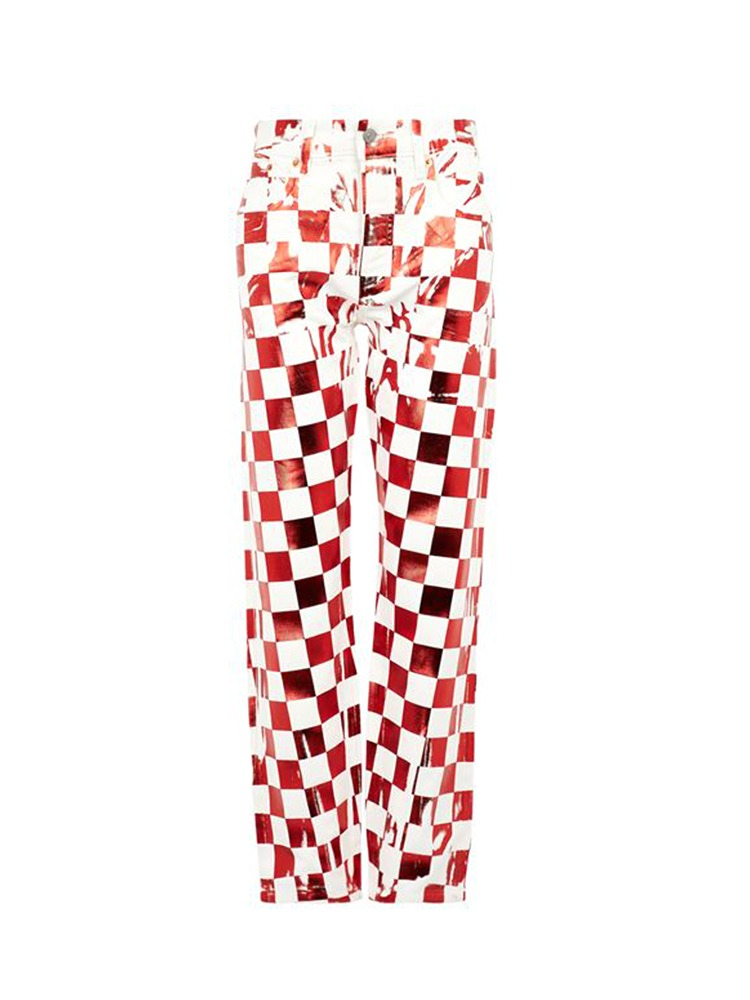 RED WHITE 5 POCKETS PANTS  MM6 레드 화이트 5 포켓 팬츠 - 아데쿠베