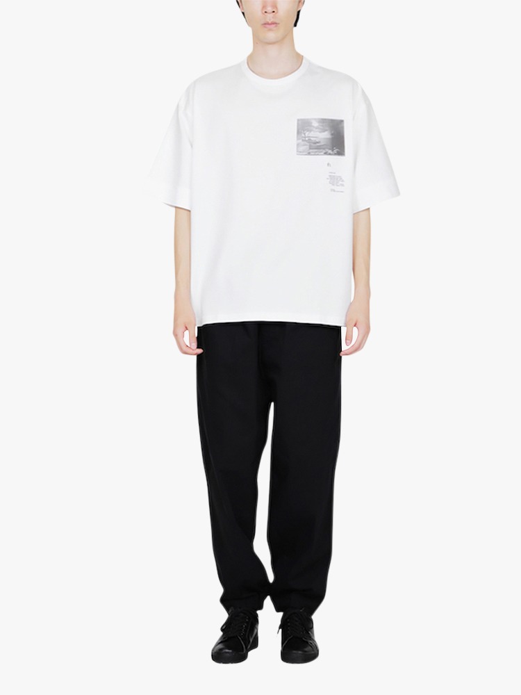 WHITE DY DROP SHOULDER T-SHIRT  티에이치 화이트 다이 드롭 숄더 티셔츠 - 아데쿠베
