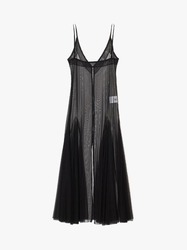 BLACK MESH SLEEVELESS DRESS  치카 키사다 블랙 메쉬 슬리브리스 드레스 - 아데쿠베