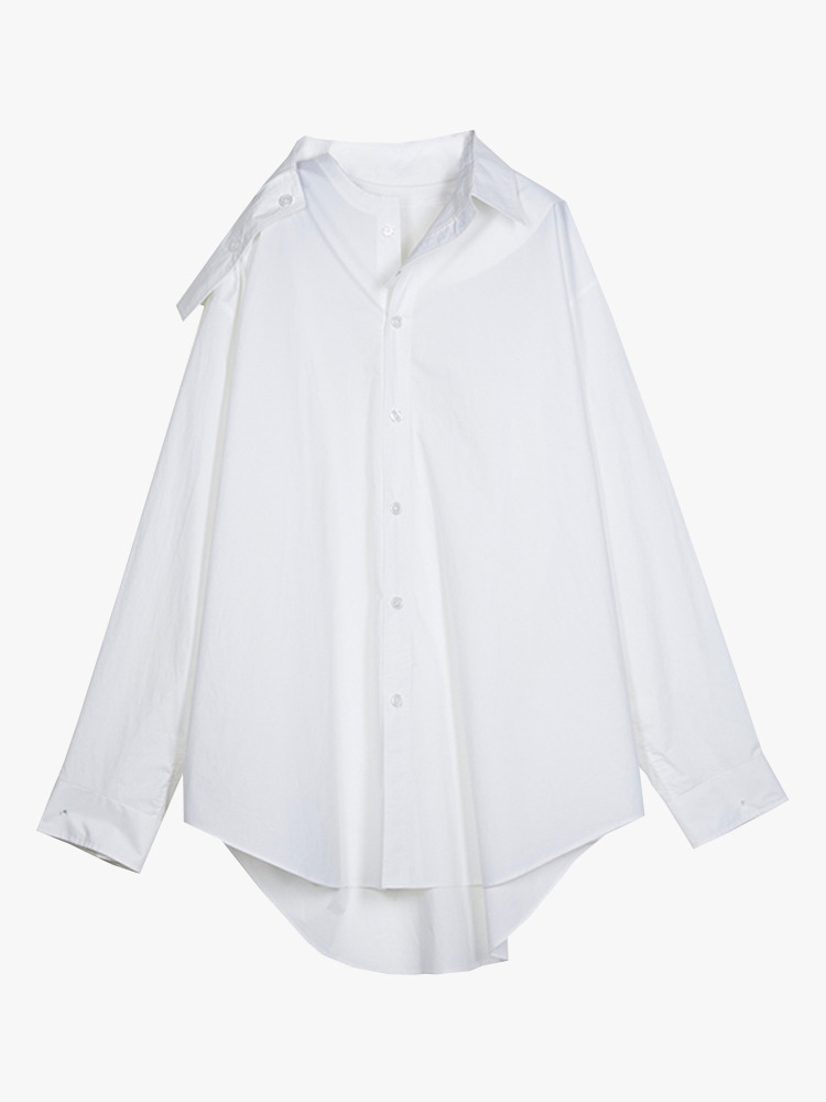 WHITE COLLAR DETAILED SHIRT  산쿠안즈 화이트 칼라 디테일 셔츠 - 아데쿠베