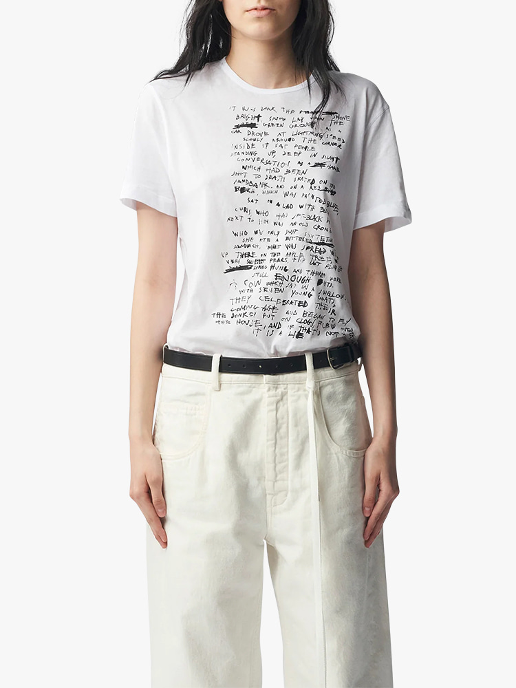 WHITE SANDRA STANDARD T-SHIRT  앤 드뮐미스터 화이트 산드라 스탠다드 티셔츠 - 아데쿠베
