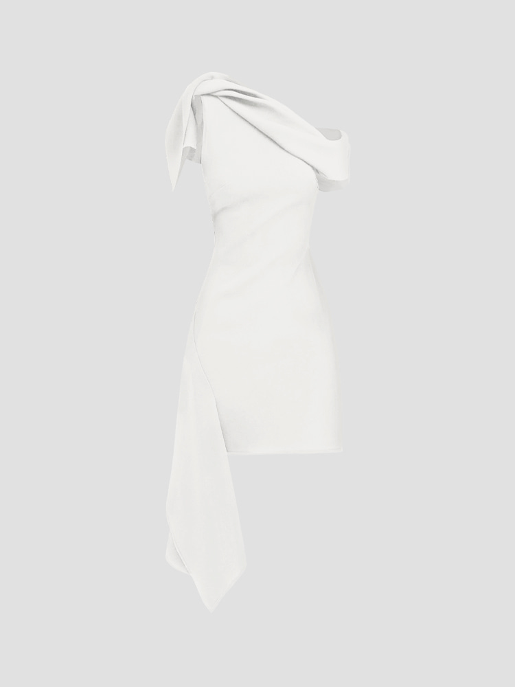 WHITE RIGOR MINI DRESS  마티체브스키 화이트 리고르 미니 드레스 - 아데쿠베