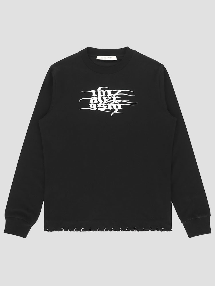 BLACK L/S GRAPHIC LOGO T-SHIRT  알릭스 블랙 롱 슬리브 그래픽 로고 티셔츠 - 아데쿠베