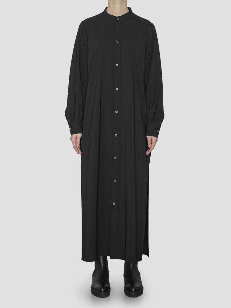 BLACK MAXI SHIRT DRESS  하이크(HYKE) 블랙 맥시 셔츠 드레스 - 아데쿠베
