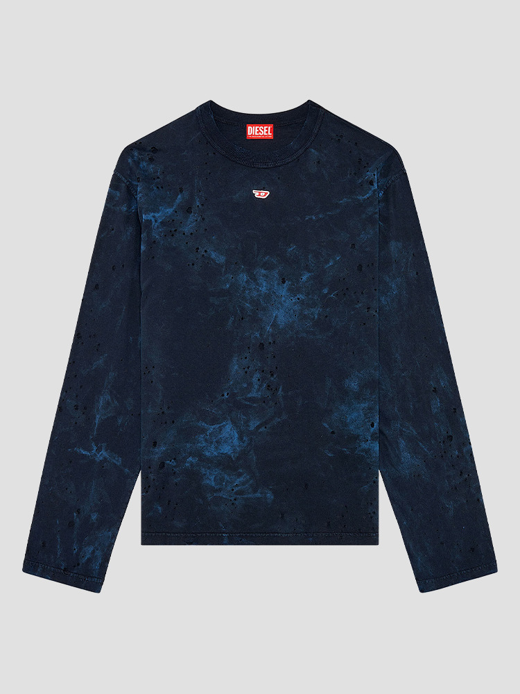 BLUE CRANE DESTROYED T-SHIRT  디젤(DIESEL) 블루 디스트로이드 티셔츠 - 아데쿠베