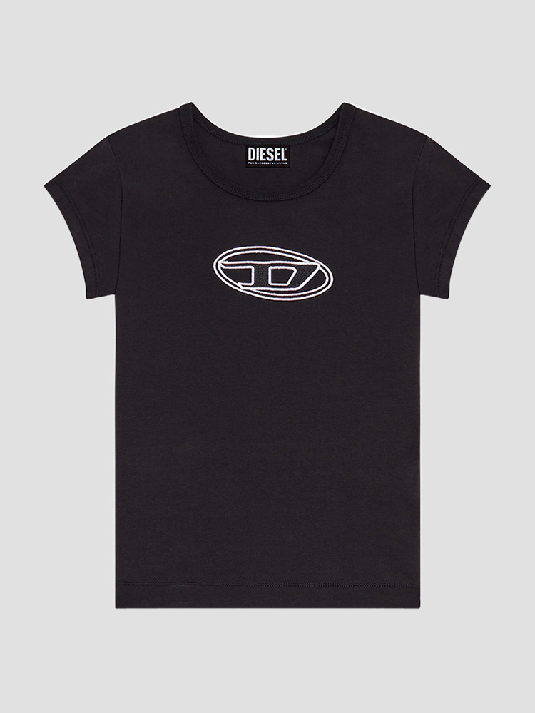 BLACK ANGIE PEEKABOO LOGO T-SHIRT  디젤(DIESEL) 블랙 피카부 로고 티셔츠 - 아데쿠베