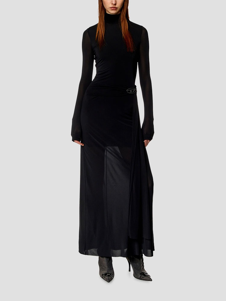 BLACK BLOS LONG DRESS  디젤(DIESEL) 블랙 롱 드레스 - 아데쿠베