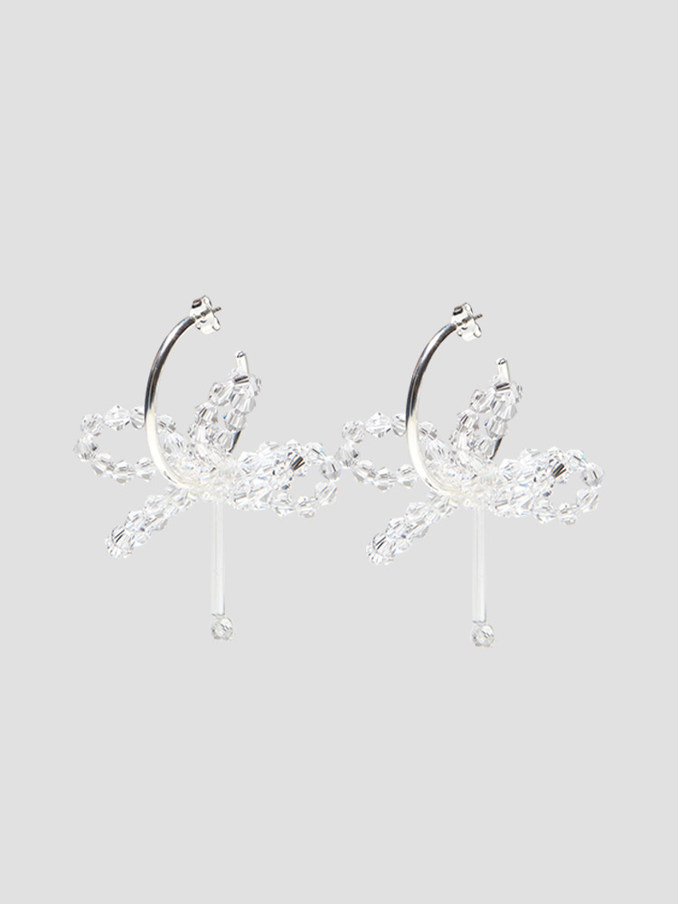 CLEAR ASTER CHINENSIS SPECTRUM LOOPS EARRINGS  헬레나 튤린 클리어 아스터 루프 귀걸이 - 아데쿠베