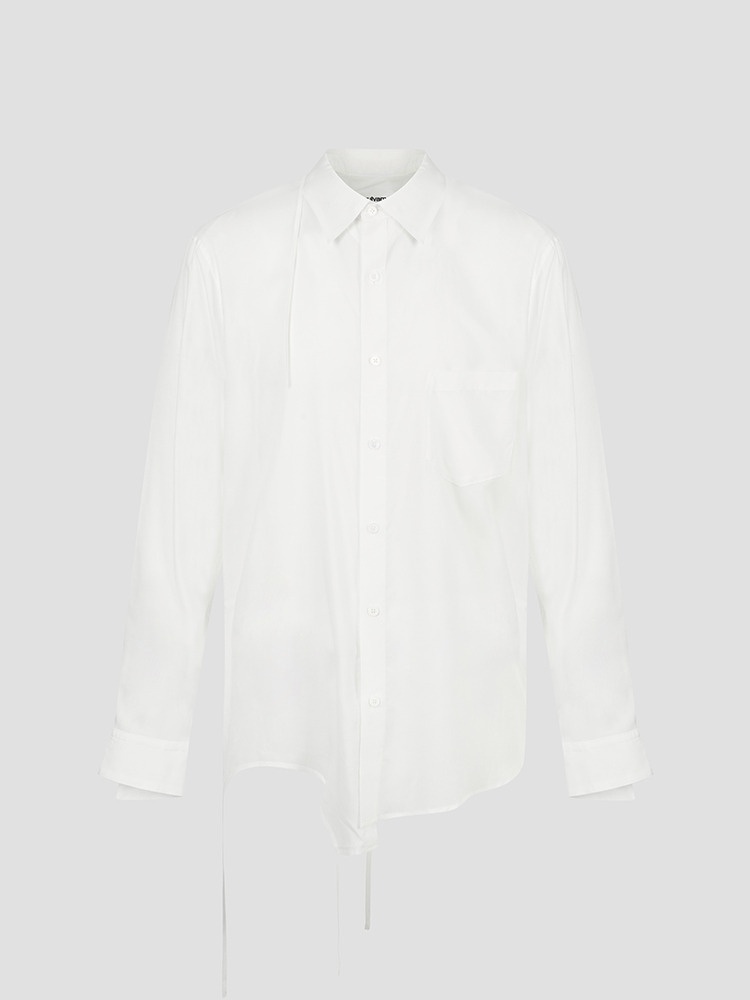 WHITE BACK SLIT PIPING SHIRTS  설밤 화이트 백 슬릿 파이핑 셔츠 - 아데쿠베