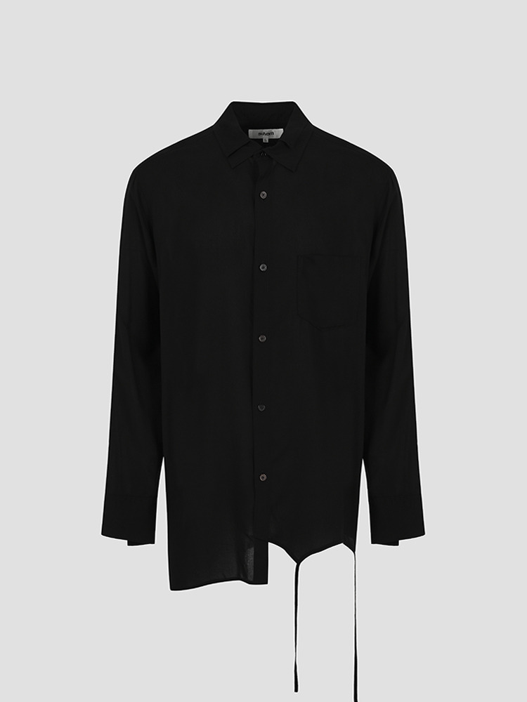 BLACK DOUBLE COLLAR PIPING SHIRTS  설밤 블랙 더블 칼라 파이핑 셔츠 - 아데쿠베