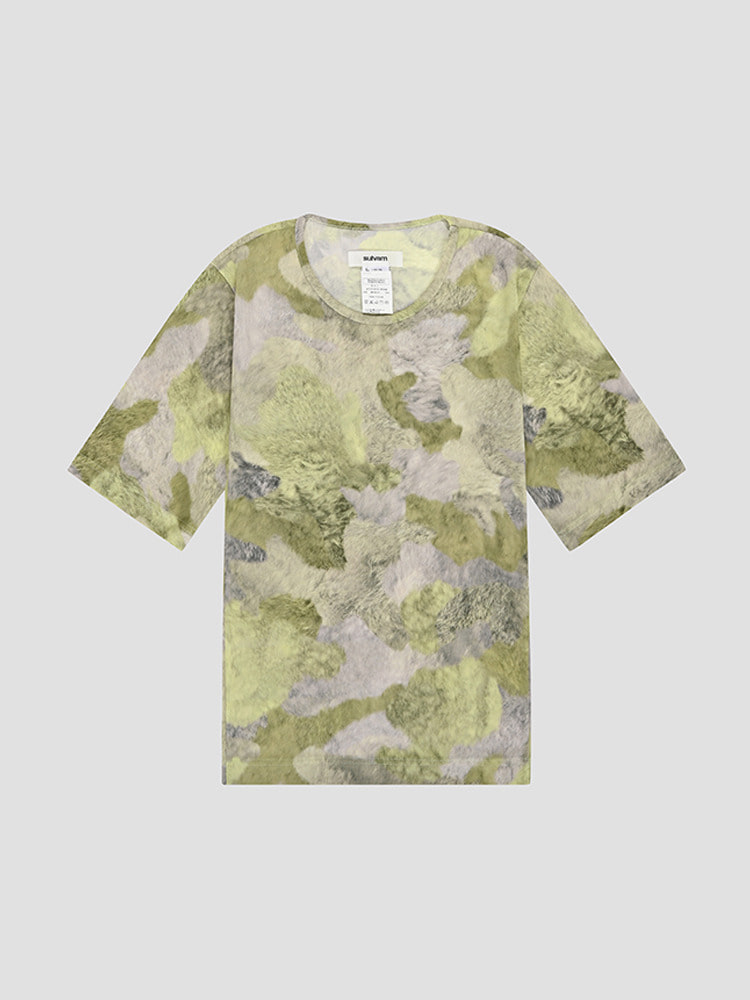 GREEN HALF SLEEVE T-SHIRTS  설밤 그린 하프 슬리브 티셔츠 - 아데쿠베