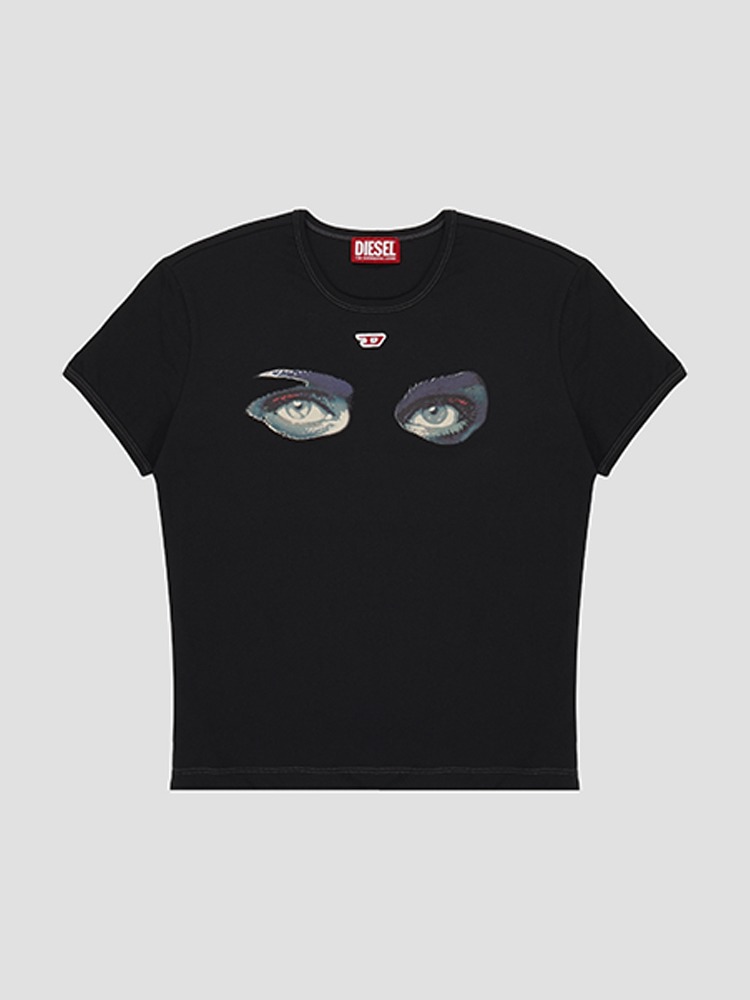 BLACK UNCUTIE EYES T-SHIRT  디젤(DIESEL) 블랙 아이즈 티셔츠 - 아데쿠베