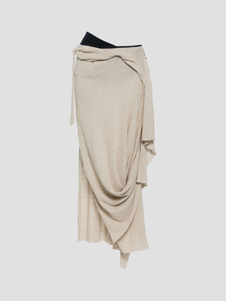 BEIGE DECONSTRUCTED SKIRT  오토링거 베이지 스커트 - 아데쿠베
