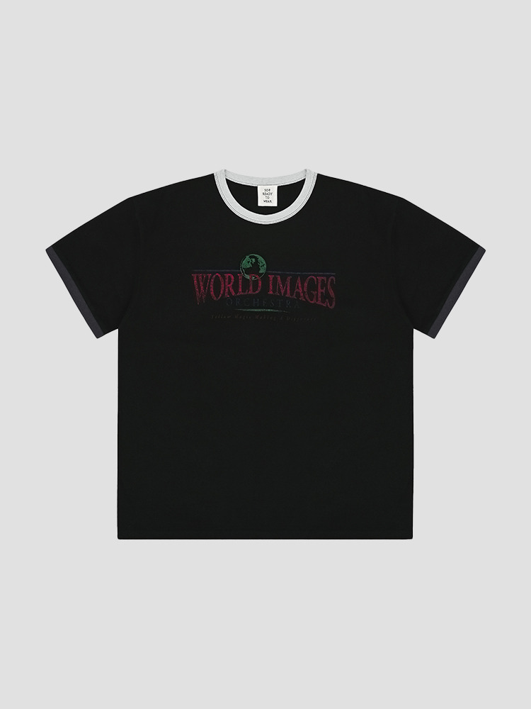 BLACK RINGER &quot;WORLD IMAGE&quot; T-SHIRT  SOE 블랙 링거 티셔츠 - 아데쿠베