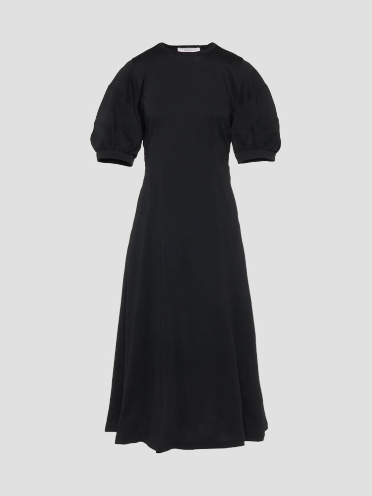 BLACK LANTAN SLEEVE JERSEY DRESS  아키라나카 블랙 란탄 슬리브 저지 드레스 - 아데쿠베