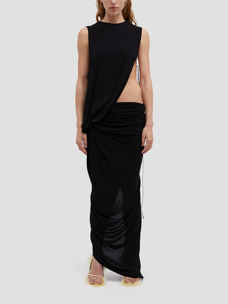 BLACK MONSTERA DRESS  크리스토퍼 에스버 블랙 몬스테라 드레스 - 아데쿠베