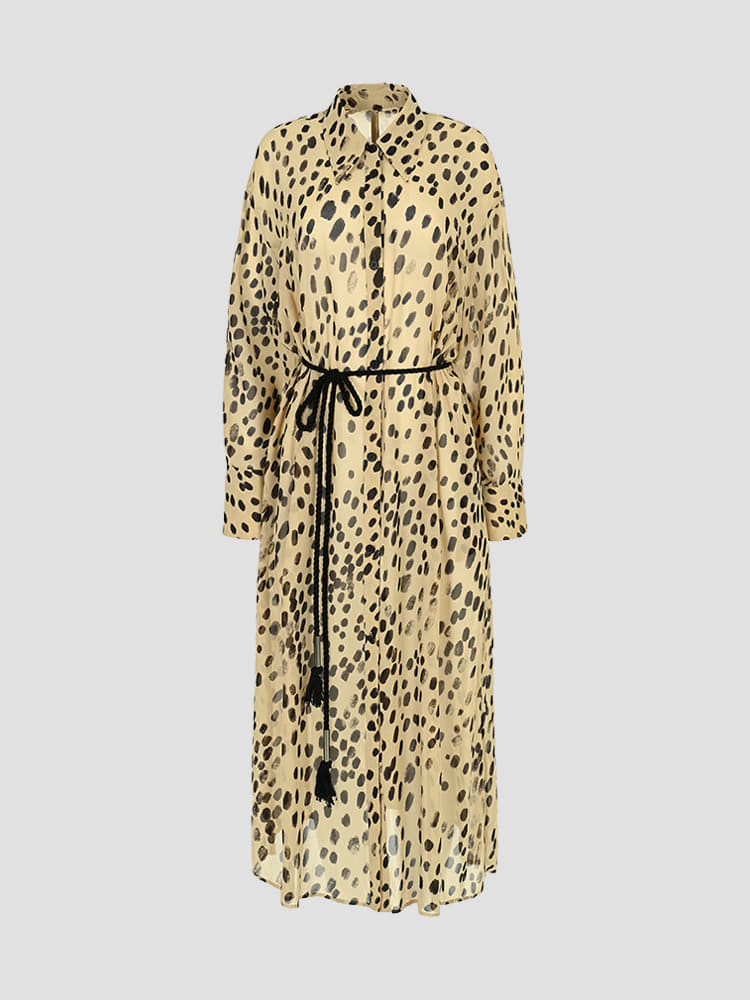 BEIGE OBLIVION SHIRT DRESS  아키라나카 베이지 오블리비온 셔츠 드레스 - 아데쿠베