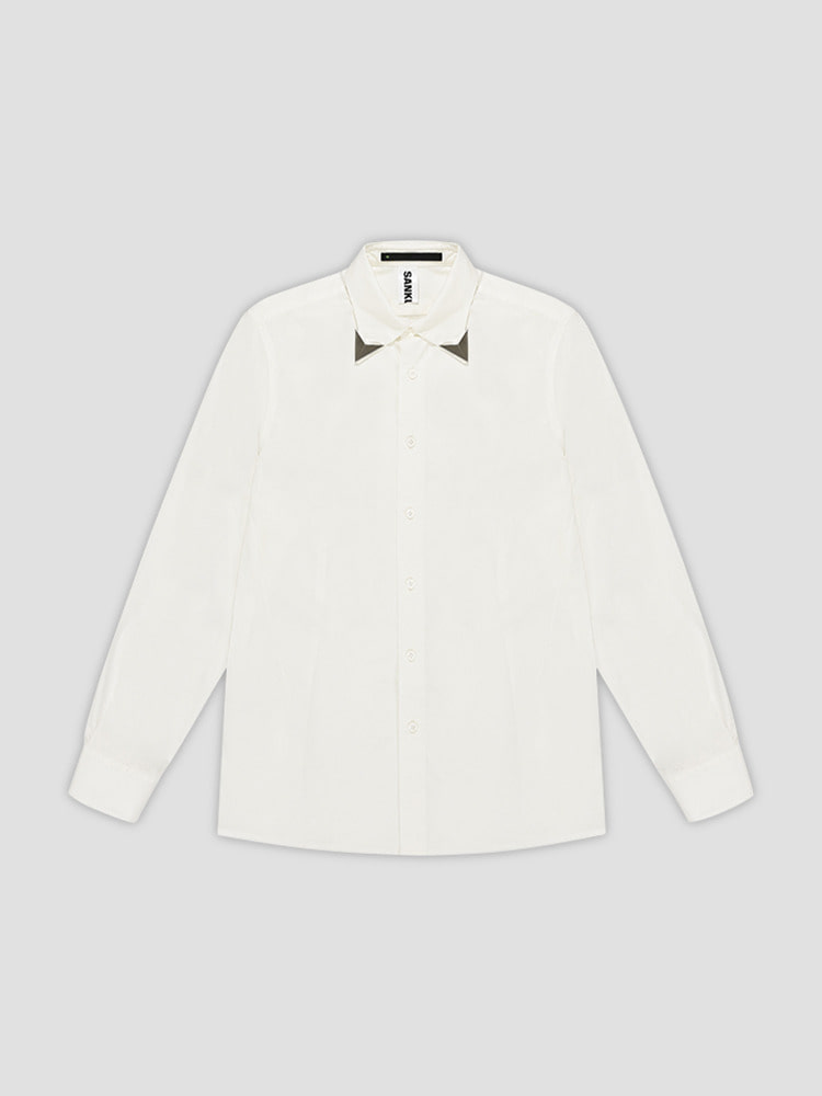 WHITE COLLAR POINT SHIRT  산쿠안즈 화이트 칼라 포인트 셔츠 - 아데쿠베